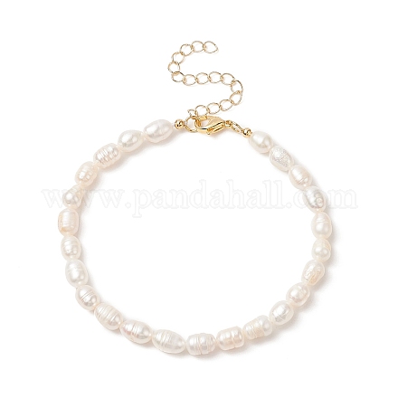 Bracelets de cheville en perles de riz naturel AJEW-AN00534-1