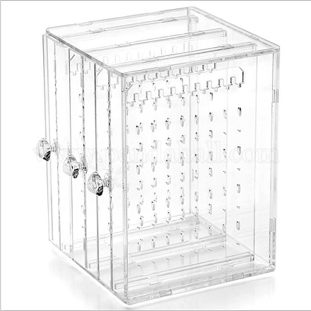 Rettangolo 3 cassetti verticali portagioielli in plastica trasparente WG65716-01-1