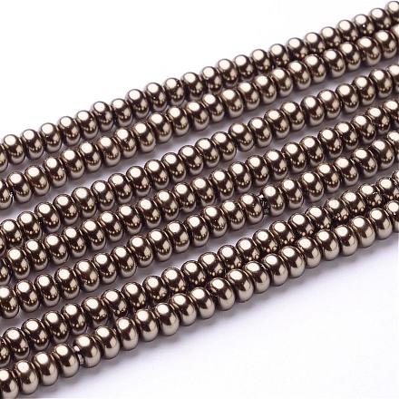 Eco-Friendly Spray Painted Glass Rondelle Bead Strands DGLA-L003-3x5mm-30-1