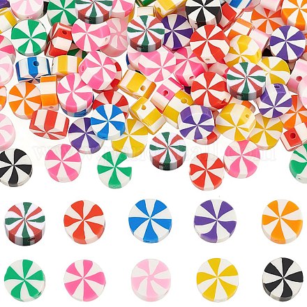 200шт 10 цвета бусины из полимерной глины ручной работы CLAY-SC0001-80-1