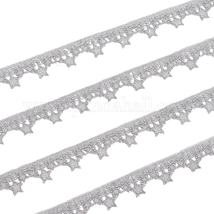Лента из полиэстерового кружева со звездами OCOR-WH20003-12B-01-1