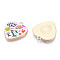 Printed Alloy Pendants, Light Gold Tone, Heart with Evil Eye Charms, Colorful, 25.5x23x3mm, Hole: 2mm