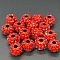 Opaque Acrylic Beads, Round, with Rhinestone, Red, 12x10mm, Hole: 3.7mm