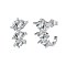Teardrop 925 Sterling Silver Micro Pave Cubic Zirconia Stud Earrings for Woman, Real Platinum Plated, 15.5x8mm