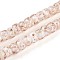 Luminous Handmade Gold Foil Glass Beads Strands, Rondelle, Glow in the Dark, White, 7~8.5x4.5~6.5mm, Hole: 1~1.5mm, about 80pcs/strand, 16.34 inch(41.5cm)