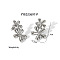 Stainless Steel Flower Stud Earrings, Silver, 27x17mm
