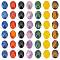 42Pcs 7 Styles Chakra Mixed Gemstone Cabochons, Oval, Mixed Dyed and Undyed, 10x8x4mm, 6pcs/style