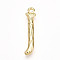 304 Stainless Steel Pendants, Letter Charms, Letter J, 27x6x3mm, Hole: 1.6mm