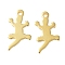 201 Stainless Steel Charms, Gecko Charms, Golden, 14.5x8x0.5mm, Hole: 1.2mm