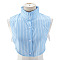 Detachable Polyester Lady Shirts Stripe False Collars, Neckline Trim, DIY Garment Accessories, Light Sky Blue, 384x345x4.5mm