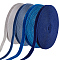 4 Rolls 4 Colors Single Face Velvet Ribbons, for Bowknot Making, Party Decoration, Blue Color Pallette, Mixed Color, 3/8 inch(10mm), about 9.84 Yards(9m)/Roll, 1 roll/color