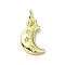 Moon Theme Brass Micro Pave Clear Cubic Zirconia Charms, with Jump Ring, Real 18K Gold Plated, Star, 12x7x2mm, Hole: 3mm