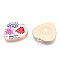 Printed Alloy Pendants, Light Gold Tone, Heart with Evil Eye Charms, Colorful, 25.5x23x3mm, Hole: 2mm