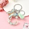 Resin & Acrylic & Faux Suede Tassel Keychain, with Alloy Clasp and Iron Rings, Letter C, 0.9cm