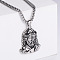 Retro Rock Punk Men's Elderly Avatar 304 Stainless Steel Pendant Necklaces, Stainless Steel Color