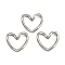 304 Stainless Steel Linking Rings, Heart, Non-Tarnish, Stainless Steel Color, 15.5x17.5x4mm, Inner Diameter: 7x13.5mm