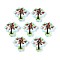 Printed Opaque Acrylic Beads, Apple Tree, Light Cyan, 21.5x22x7.5mm, Hole: 3.2mm