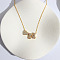 Heart Initial Brass Micro Pave Clear Cubic Zirconia Pendant Necklaces, Golden, Letter N, 16.14 inch(41cm)