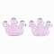 Transparent Resin Cabochons, with Paillette, Crown, Pearl Pink, 20x24.5x8mm