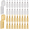 100Pcs 2 Colors Tibetan Style Alloy Glue-on Flat Pad Bails, Rectangle, Cadmium Free & Lead Free, Golden & Silver, 26x8x1mm, Hole: 8x5mm, 50Pcs/color