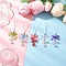 5Pcs Acrylic Pendant Decorations, Bowknot & Flower, with Glass and 304 Stainless Steel, Platinum, 105mm