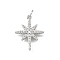 Brass Micro Pave Clear Cubic Zirconia Star Connector Charms with Jump Rings, Lead Free & Cadmium Free, Rack Plating, Long-Lasting Plated, Platinum, 20.5x16x2mm, Hole: 3mm
