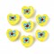Handmade Lampwork Beads, Hand Drawn Beads, Heart with Flower, Yellow, 15~16x16~17x8~10mm, Hole: 1.2~1.6mm