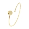 Brass Twisted Ring Cuff Bangle Making, Blank Cuff Bangles with Round Trays, Golden, Tray: 10mm, Inner Diameter: 2.44 inch(6.2cm)