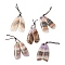 Natural Amethyst Lace Agate Pendants, Wing, 37.5~38.5x12.5~13x3.5~4mm, Hole: 1mm