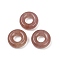 Natural Strawberry Quartz Pendants, Donut/Pi Disc Charms, 15x5mm, Hole: 6mm