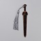 Wood Sword Bookmarks, with Tassel , Coconut Brown, 140x22.5x2mm