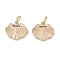 Brass & Clear Cubic Zirconia Charms, Longevity Lock Charms, with Jump Ring, Real 18K Gold Plated, 11.5x12.5x2.5mm, Hole: 3mm