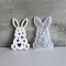 Easter Theme Rabbit with Heart Pattern DIY Silicone Table Lamp Molds, Resin Casting Molds, for UV Resin, Epoxy Resin Craft Making, White, 148x91x6.5mm