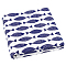 Polyester Fabric, Garment Accessories, Fish Pattern, Cornflower Blue, 1500x0.2mm, 3m/pc