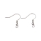 Tarnish Resistant 316 Surgical Stainless Steel Earring Hooks, Ear Wire, with Horizontal Loop, Stainless Steel Color, 20mm, Hole: 1.8mm, 22 Gauge, Pin: 0.6mm