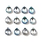 K5 Glass Rhinestone Cabochons, Pointed Back & Back Plated, Faceted, Teardrop, Mixed Color, 8x6x3.5mm