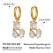 304 Stainless Steel Oval Hoop Earrings, with Cubic Zirconia, Real 18K Gold Plated, Clear, 38x10mm