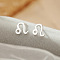 925 Sterling Silver Stud Earrings, Silver, Leo, 10x10mm