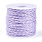 50M Braided Polyester Cord, with PET Plastic, for Jewelry Making, Round, Lilac, 2mm, about 54.68 Yards(50m)/Roll
