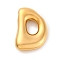 304 Stainless Steel Pendants, Letter Charm, Ion Plating(IP), Real 18K Gold Plated, Letter D, 23x15.5x6mm, Hole: 3.5x2.2mm