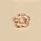 Transparent Plastic Bead Frame, Flower with Polka Dot Pattern, Red, 19x20x4mm, Hole: 1.6mm