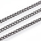 Iron Twisted Chains Curb Chains, Unwelded, with Spool, Gunmetal, Link:2x3mm, 0.5mm thick, about 328.08 Feet(100m)/roll