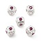 Brass Micro Pave Cubic Zirconia Beads, Long-Lasting Plated, Rack Plating, Cube, Fuchsia, 8x8x7.5mm, Hole: 3.5mm