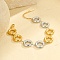 304 Stainless Steel Link Bracelets, Jwewly for Women, Flat Round, Golden & Stainless Steel Color, 6-3/4 inch(17.2cm)