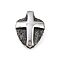 304 Stainless Steel Pendants, Cross Charm, Antique Silver, 33x24x10mm, Hole: 3.5mm