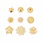 Brass Bead Caps, Mixed Shape, Golden, 5~29x1~18mm, Hole, 0.5~2.5mm