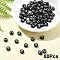Opaque Acrylic Horizontal Hole Beads, with Enamel, Flat Round, Letter C, 7x4mm, Hole: 1.5mm