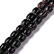 Handmade Lampwork Beads Strands, Rarrel, Black, 8x7.5mm, Hole: 1.2mm, about 47pcs/strand, 14.69''(37.3cm)