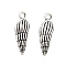 Rack Plating Alloy Charms, Electroplate Nickel Cadmium Free & Lead Free, Sea Snail, Antique Silver, 24x8x6mm, Hole: 1.8mm