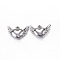 304 Stainless Steel Pendants, Love with Wings, Stainless Steel Color, 10x16x3.5mm, Hole: 1.5mm